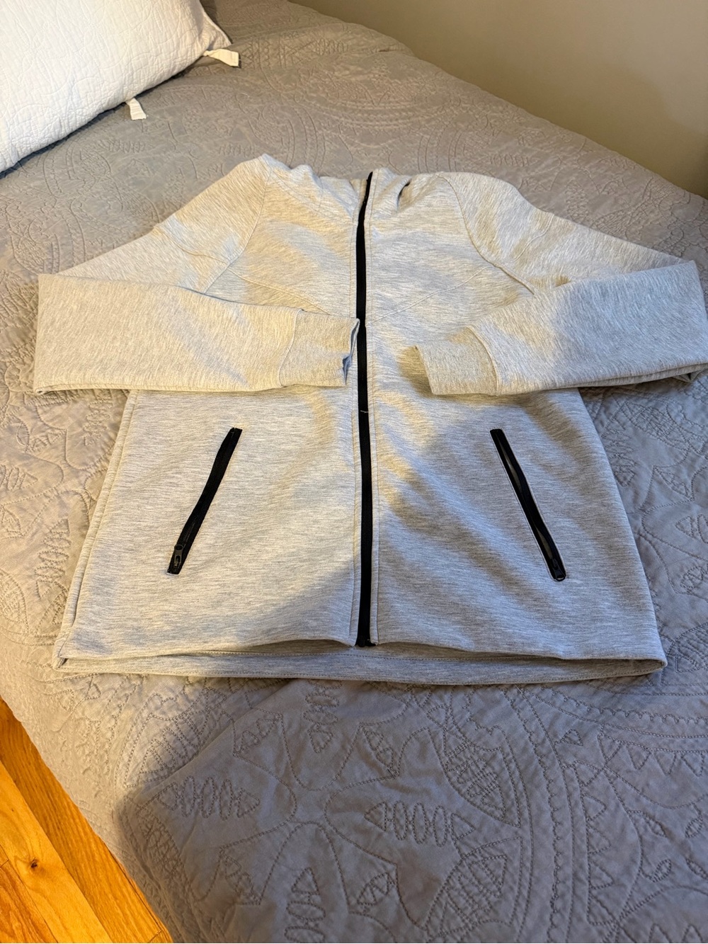 Hind Light Gray Zip-Up Jacket with Black Trim